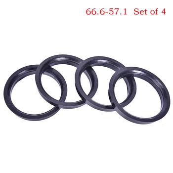 1 Комплект 4 Центрических пръстени Диаметър на Главината на централната пръстените на Колелата на Автомобила 66,6-57,1 мм за Автомобили ID 57,1-мм Черен
