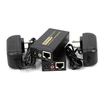 100 М HD 1080 P UTP Удължител за VGA, RJ-45 1x1 Сплитер С 3.5 мм Аудио, RJ-45/Cat5e/6 Ethernet Кабел За HDTV Проектор PC
