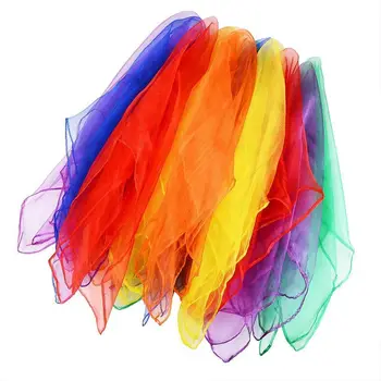 12 x Малки Танцови Шалове Многоцветни Шалове Подгъва Жонглирующие Шалове Танц Цвят Ран 60х60 см