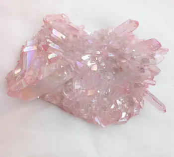 150 г натурален розов кристален Камък клъстер красива розова аура ангел кристални клъстер изцеление на рейки