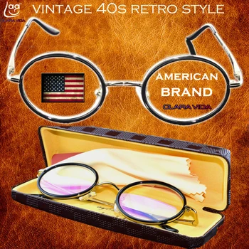 2021= clara Vida= луксозни Благородни Титанов Очила в кутия Senator Кръгли Ретро Класически Очила за четене Duke ' s+1 +1.5 +2 +2.5 +3 +3.5 +4