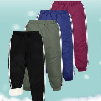 2021 Есен-Зима За момчета и Момичета Обикновен Плътен Спортни Панталони За Момчетата-тийнейджъри с руното облицовка, Всекидневни Спортни Панталони, Детски Панталони от 2 до 14 години