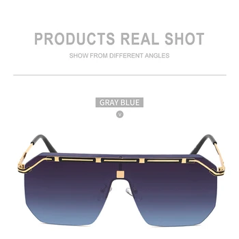 2021 Нови Слънчеви очила за мъже Модни слънчеви очила без рамки Реколта квадратни очила Gafas De Sol Zonnebril Heren Люнета Homme