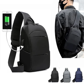 2022 Найлон Мъжки Водоустойчив USB Многофункционална Чанта През Рамо, Чанта през Рамо, Чанта, Нагрудная Чанта, Кратко Пътуване за Мъже