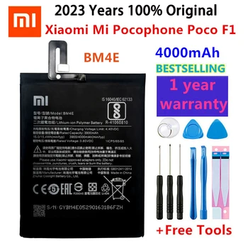 2023 година Xiao Mi Оригинална Батерия за Телефон BM4E за Xiao Mi Pocophone Poco F1 4000 ма Сменяеми Батерии Безплатни Инструменти