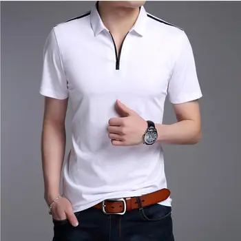 2023HOT 2019 Новата Модерна Марка Мъжка Риза с къси ръкави С Принтом, Приталенная Риза с Къс Ръкав, Мъжки Ризи с къси ръкави, Ежедневни Polo Homme
