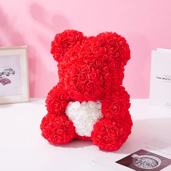 40 см мечка роза плюшени мечки цвете роза мечка САМ подаръци за Коледа подарък за Свети Валентин подарък