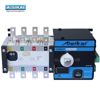 AISIKAI 4 P 100A ATS контролер двойна мощност автоматичен превключвател предаване на части от 220 До 380 В електрически дизелов генератор панел дъска фаза 3