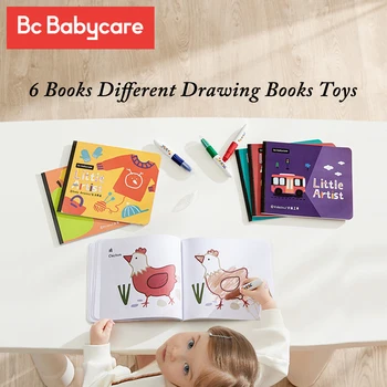 BC Babycare 6 Различни Книги За Рисуване на детски Играчки Детски Творчески Живопис Хартия За Рисуване Забавни Играчки за Оцветяване Doodle 4 Молив