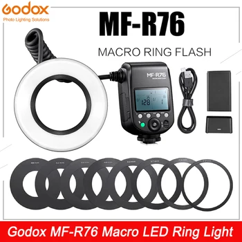 Godox MF-R76 RING76 5000 K Макро Led Околовръстен лампа Светкавица Speedlite за фотоапарати Sony, Nikon Canon 5D 6D 7D, 60D 70D 80D D850 A7MIV