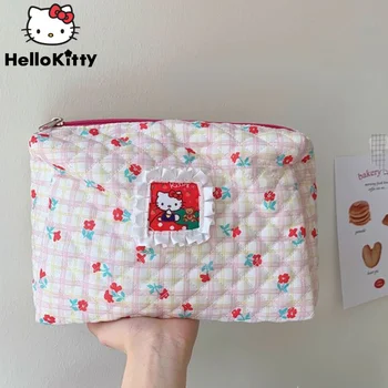 Hello Kitty Sanrio Карикатура Мода Голям Капацитет Козметични Чанти Y2k Момиче Пътуване Преносими Чанти Женски Нови Козметични Седалките Органайзер