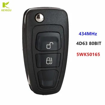 KEYECU Подмяна на Капака на дистанционното на ключа 434 Mhz FSK 4D63 чип за Ford Ranger 2011-2015, за Mazda 3 2008-2012 BT50 2011-2015 5WK50165