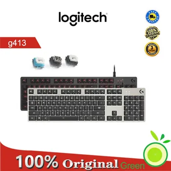 Logitech G413 Детска Клавиатура С Подсветка Тънка USB Здрава Механична Клавиатура за Настолен Лаптоп PC Gaming Gamer