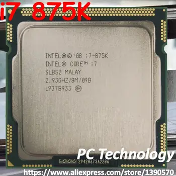 Origina Intel Core i7 875K Процесор 2,93 Ghz, 8 М Четириядрен процесор LGA1156 95 W Cpu i7-875K Настолен процесор безплатна доставка и продажба i7-880