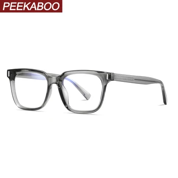 Peekaboo корейски стил модни очила за мъже прозрачни лещи TR90 синя светлина блокер квадратни очила за жени оптични черни сиви