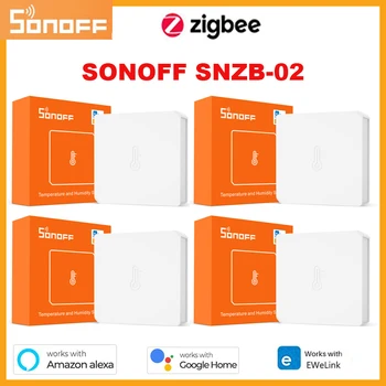 SONOFF SNZB-02 ZigBee Сензор за температура и влажност на въздуха Умен Дом eWeLink Монитор в реално време, Работа с ZBBridge Алекса Google Home