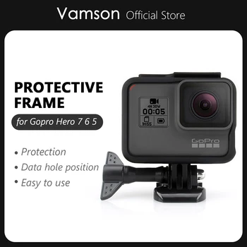 Vamson Защитна Рамка Калъф за Go pro Аксесоари Екшън-Камера Hero 7 6 5 Black 7 Сребрист/Бял Корпус Калъф Определяне на Основния VP631