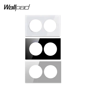 Wallpad L6 Двойна 2 Банда Бял Черен Сив Стъкло Кристал Рамка 3x6 Табела За L6 си САМ 