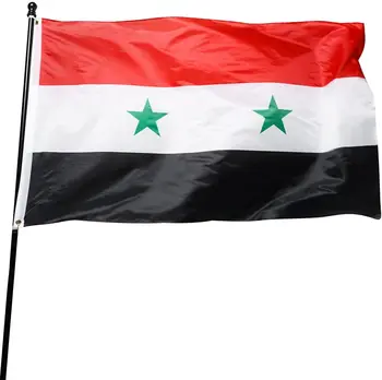 zwjflagshow нов флаг Сирия 90*150 см високо качество полиестер виси Сирийска Арабска Република, две Звезди Знаме на Сирия За Украса