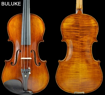 безплатна доставка Благородна цигулка ръчно изработени 4/4 3/4 от масивно дърво, Панел от смърч, Задната Част от Клен, цигулка, Професионален инструмент, с футляром