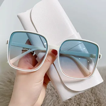 Големи Слънчеви Очила Дамски Луксозни Дизайнерски Реколта Квадратни Слънчеви Очила Класически Очила за Дами UV400 Голяма Дограма