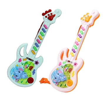 Детска Музикална Играчка За Развитие На Малките Деца Преносим Cartoony Слон Китара Клавиатура Забавни Играчки Цвят На Случаен Цвят