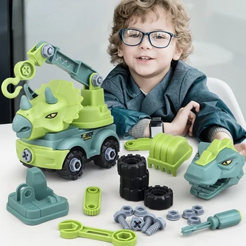 Децата Diy Динозавър Демонтаж на Автомобила Може да Бъде Сглобен и Разглобен Играчки, Подаръци за Деца Винт Винт за Сглобяване на Играчки