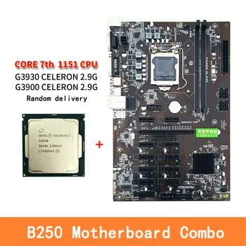 Дънна платка B250 Комбинирана с процесор G3930 Frame Rig 12GPU PCI-E Minier Board EXPERT LGA1151 DDR4 12 График