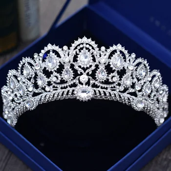 Европейската диадема Caroque голяма Корона Кристален диадема сватбата от короната на кралица на булката с кристали диадеми аксесоари за коса за украса на главата