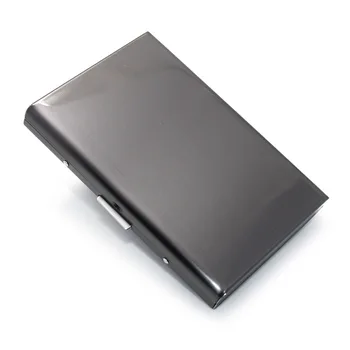 Един метален калъф за визитни картички от неръждаема стомана калъф за банкови кредитни карти, защита от размагнетизиране, противоугонный метален държач за визитки