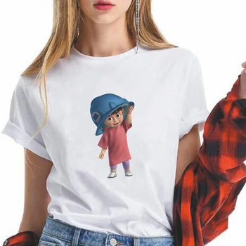 Женска тениска за Университета Чудовища на Дисни с Хубав Принтом за момичета, Дамски Блузи тениска, Дамски дрехи с безплатна доставка