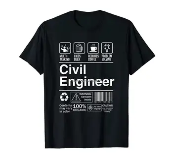 Инженер-строител на Етикета на Продукта Забавен Подарък Мъжка Тениска Памучен Тениска С кръгло Деколте Хип-Хоп Тениски Градинска Harajuku