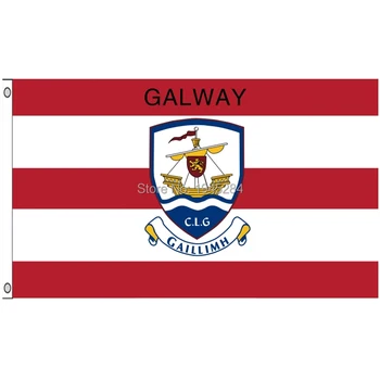 Ирландия Ирландското Знаме на Графство Голуей Банер Gaillimh 3x5FT 90x150cm Обичай, Отпечатани Полиестер