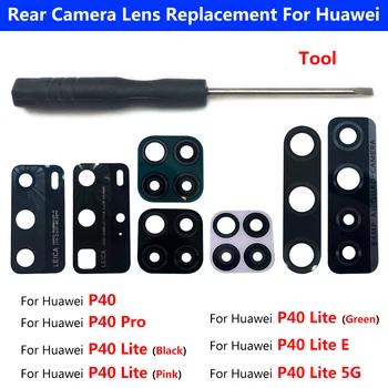 Камера Стъклена Леща в Задната част на Задната Камера Стъклена Леща с Лепило Замяна Ремонт на Резервни Части За Huawei P40 Lite E 5G P40 Pro