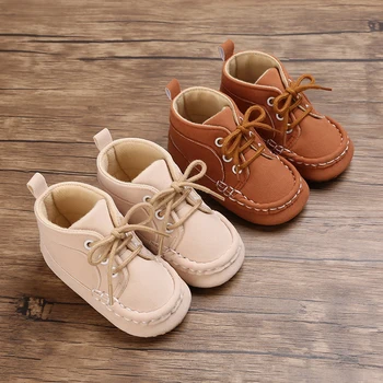 Марка обувки за новородени момчета, Обувки за яслите подметка, Топли Обувки, Нескользящие Маратонки, Обикновена първите проходилка от изкуствена кожа, от 1 година до 0-18 месеца