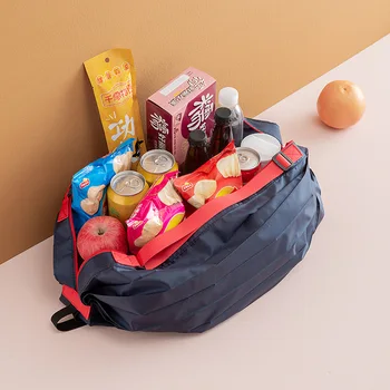 Многоцветни Сгъваеми Чанти За Пазаруване Със Закуски На Рамото си, Екологично Чисти Торби За Зеленчуци и Продукти, Водоустойчив Множество Чанта За Пазаруване