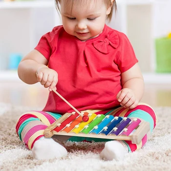 Монтесори Детски Образователни Ранните Ксилофонные Играчки Ръчен Чук Пиано Подарък за Дете