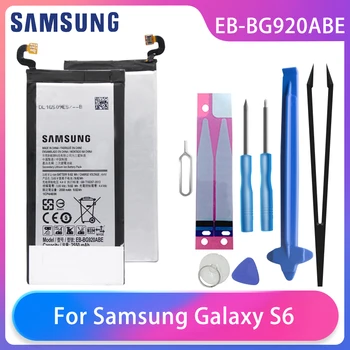 Оригинален Samsung GALAXY S6 SM-G920 G920F G920i G920A G920V G9200 G9208 G9209 Батерия за телефона EB-BG920ABE 2550 ма Безплатни Инструменти AKKU