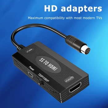 Практически видео Игра Конзола SS-HDMI-Съвместим Адаптер за Sega Saturn HD TV Converter Телевизионен Конектор Аксесоари за Устройства
