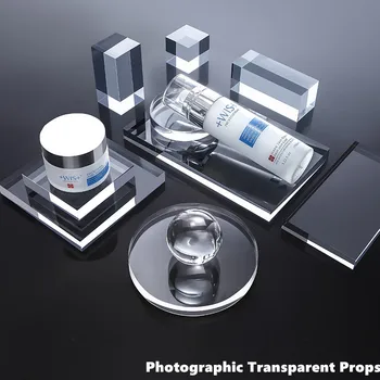 Прозрачна Акрилна Геометричен Реквизит За Снимки Куб, Правоъгълен Цилиндрична Стъклена Топка На Фона На Плоча Декорация На Фото Студио