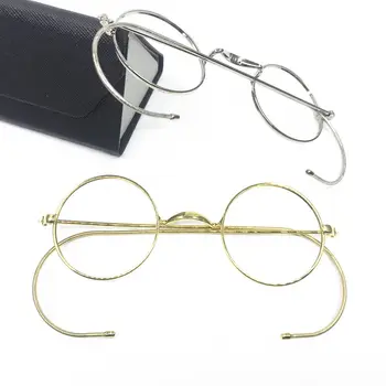 Реколта Кръгли Очила за четене с пълна Рамки от метална тел с диаметър от 40 до 52 мм +25 +50 +75 +100 +125 +150 +175 +200 +225 +250 +275 +300