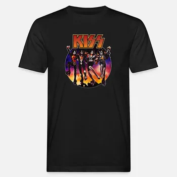 Реколта Тениска на рок групата Kiss 1972s, Хеви метъл, Хард рок, Бойс бенд, Женски, Мъжки Графични Тениски, хип-хоп, Градинска Дрехи, Camiseta, Пънк