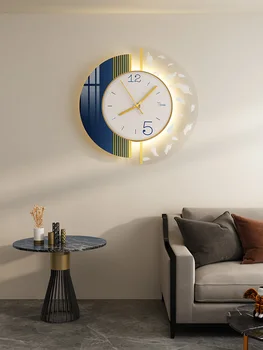Скандинавски съвременно минималистичное декорация от стенни часовници хол домашни модни часовници луксозни леки атмосферни висококачествени художествени часовници