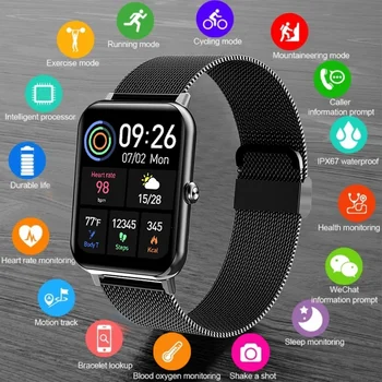 Смарт Часовници За Мъже И Жени Smartwatch 2022 Bluetooth Връзка Фитнес Тракер за DOOGEE S96 Pro Blackview BL8800 Pro HOTWAV W10
