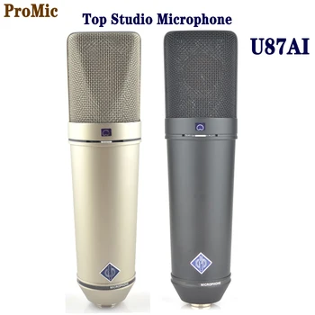 Студиен микрофон U87AI, U87AI U67 M149 TLM103 TLM 107 Горния Кондензаторен Записывающий микрофон, Висококачествен Суперкардиоидный микрофон С логото на