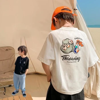 Тениска с къс ръкав с анимационни герои за момчета, Детски дрехи, детски топ с къс ръкав, детски долна риза, Корейска версия
