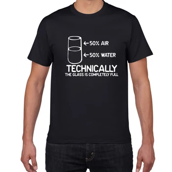 Технически Стъкло е изцяло изпълнен с НАУЧЕН сарказъм, Забавна тениска, Мъжки Памучен графична новост, хумористичен лятна тениска, за мъже плат