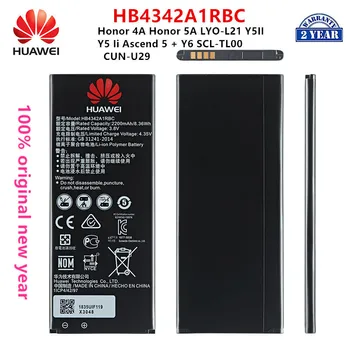 Хуа Уей 100% Оригинална батерия HB4342A1RBC 2200 mah За Huawei Honor 4A Honor 5A LYO-L21 Y5II Възкачи 5 + Y6 SCL-TL00 CUN-U29