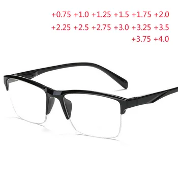 Черната Половина на Рамки на Очила За Четене Анти-умора Очила с лупа +0.75 +1.0 +1.25 +1.75 +2.0 +2.25 +2.75 +3.25 +3.5 +4.0