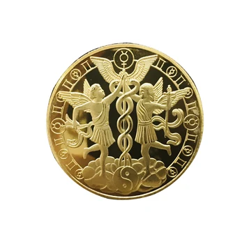 Щастливата Златна Монета Близнаци Възпоменателна Монета Дванадесет Съзвездия Позлатени Колекционерски Монети Метален Сувенир